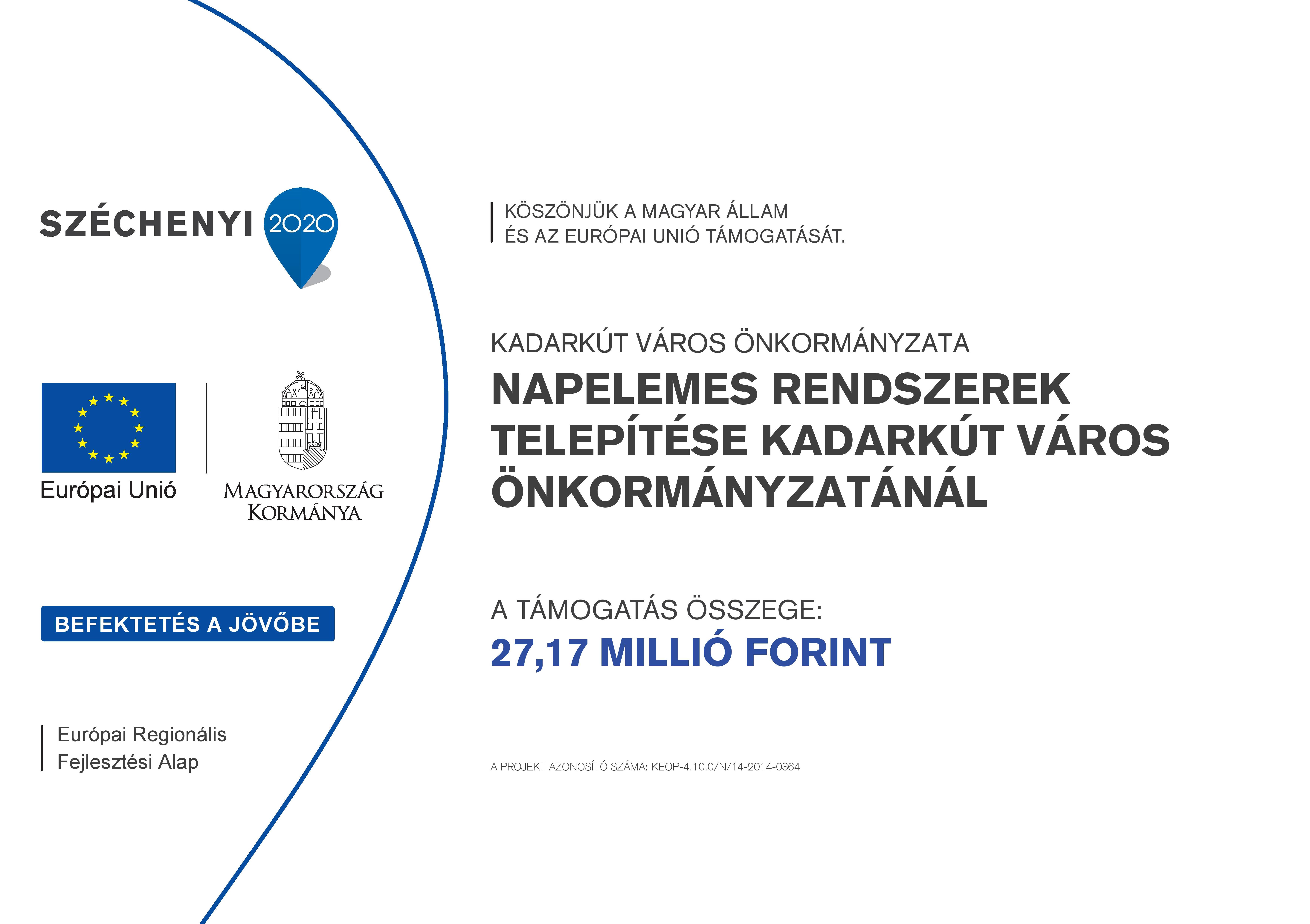 Napelemes rendszerek telepítése KadarkútVáros Önkormányzatánál Napelemes rendszerek telepítése KadarkútVáros Önkormányzatánál